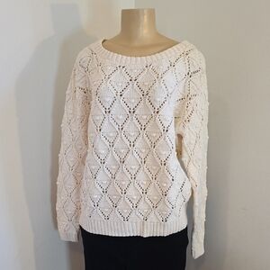 Tommy Hilfiger Off-White Diamond Knit Sweater
